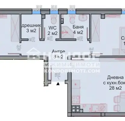 Снимка 2 — Тристаен апартамент в Беломорски, Пловдив с тераса