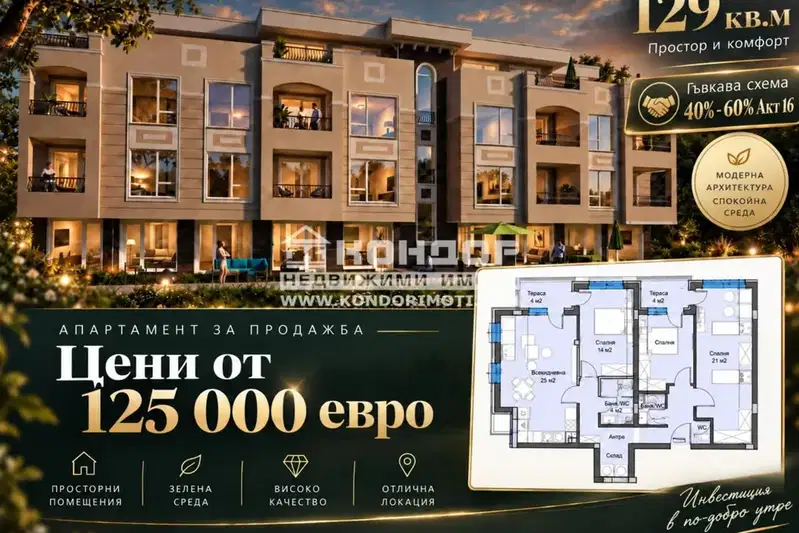 4-стаен апартамент в Беломорски, Пловдив с две тераси