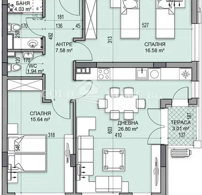 Снимка 2 — Тристайен апартамент в Гагарин с асансьор и паркомясто