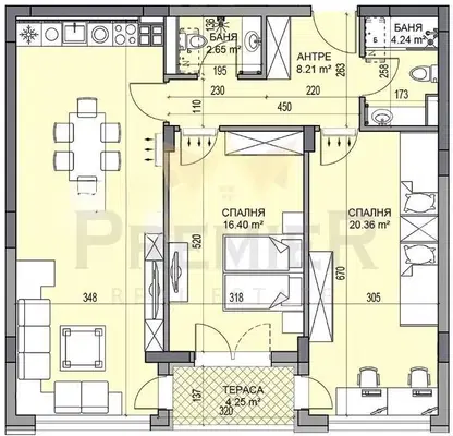 Photo 3 — Spacious 3-room apartment with garage in Gagarin, Plovdiv