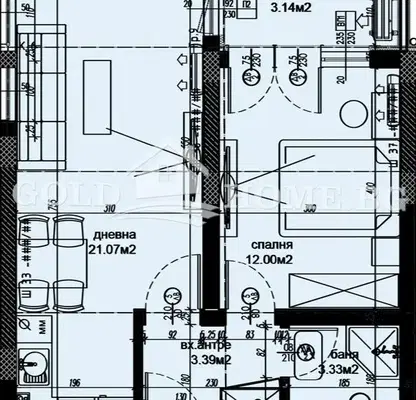 Снимка 2 — Двустаен апартамент 62 кв.м. в Христо Смирненски с тераса