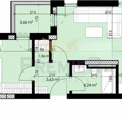 Снимка 3 — Двустаен апартамент 70 кв.м в Христо Смирненски, Пловдив
