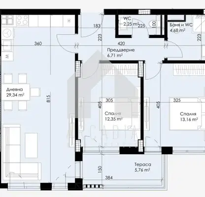 Снимка 3 — Тристаен апартамент с тераса в Христо Смирненски, Пловдив