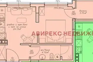 One-room apartment in Kamenitsa 1, Plovdiv, new-build