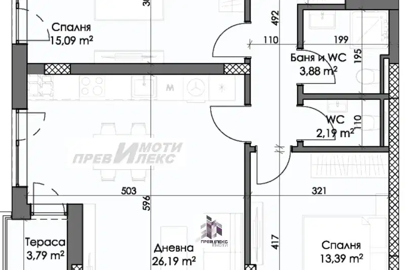 3-bedroom apartment in Plovdiv, Kamenica 2