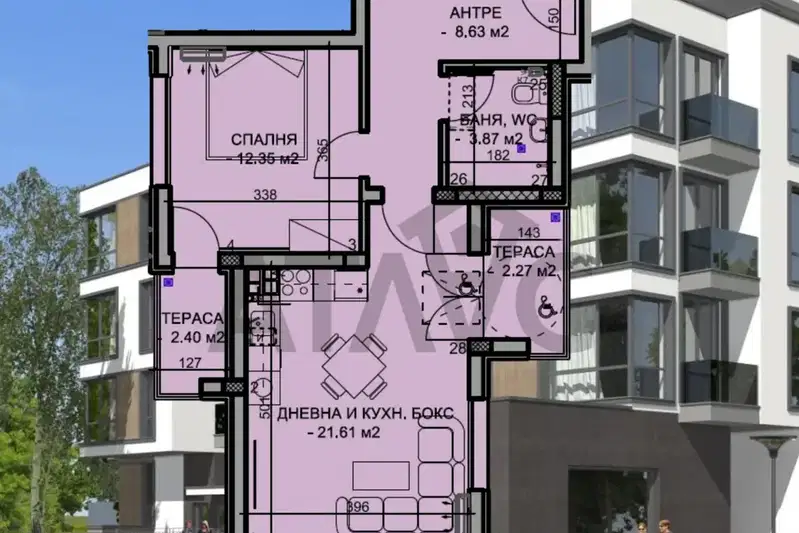 2-bedroom apartment in Plovdiv, Komatevo
