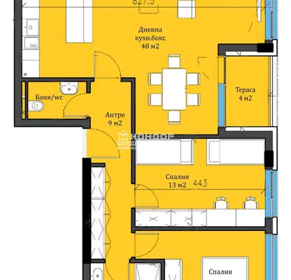 Photo 2 — Spacious 3-room apartment in Karshiyaka with terrace