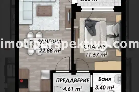 2-bedroom apartment in Plovdiv, Kyuchuk Parij