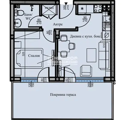 Снимка 4 — Двустаен апартамент в Кючук Париж, Пловдив с панорамна тераса