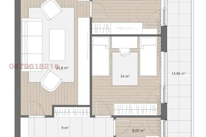 3-bedroom apartment in Plovdiv, Kyuchuk Parij