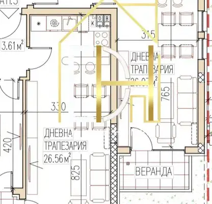 Снимка 2 — Двустаен апартамент с веранда и двор в Остромила, Пловдив