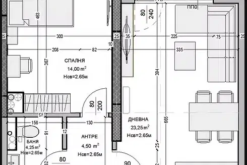Two-room apartment 69 sq m in Ostromila, Plovdiv, new-build