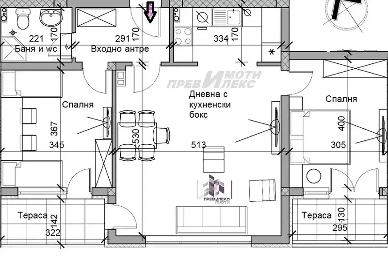Three-room apartment in Ostromila, Plovdiv with elevator