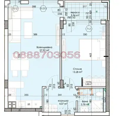 Photo 4 — Two-room apartment in Trakiya with view and elevator
