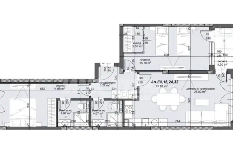 3-bedroom apartment in Plovdiv, Trakiya