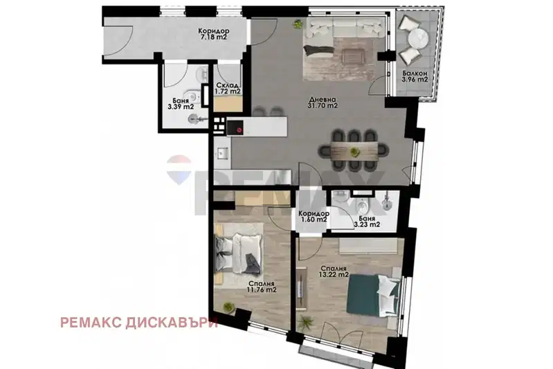 3-bedroom apartment in Plovdiv, Yujen