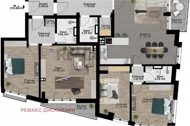 4-bedroom apartment in Plovdiv, Yujen