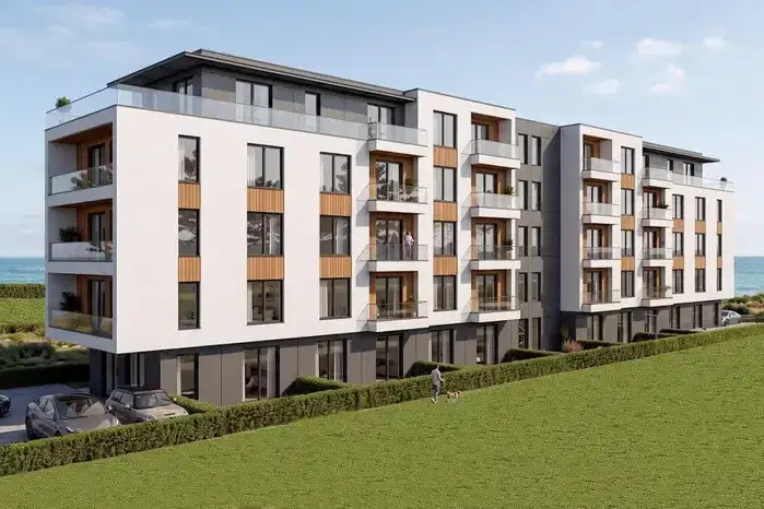 Two-room apartment on the first line in Primorsko with a pool