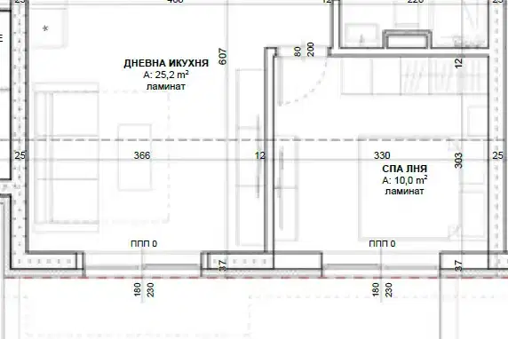 Two-room apartment on the first line in Primorsko with pool