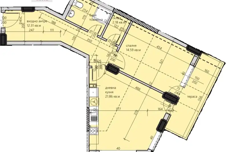 2-bedroom apartment in Ruse, Centyr