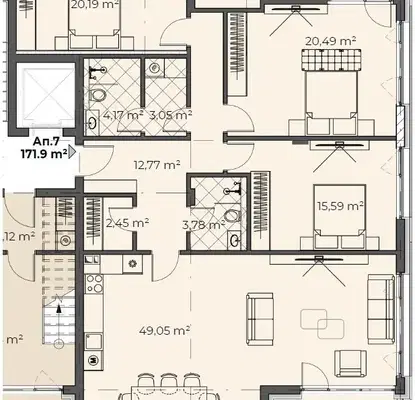 Photo 3 — Four-room apartment in s. Bistritsa with parking space