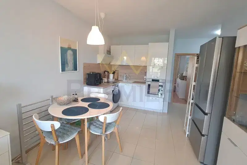 2-room apartment in Rogachevo village with terrace and pool view