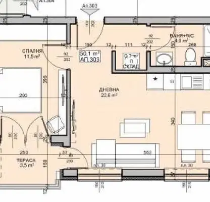 Photo 5 — 2-bedroom apartment in Burgas, Sinemorec