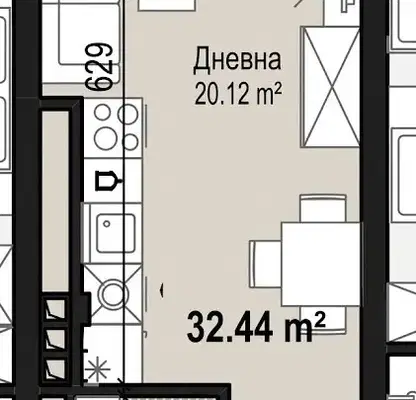 Снимка 3 — Едностаен апартамент в Банишора с ново строителство