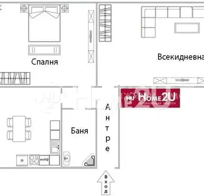 Снимка 2 — Двустаен апартамент в Белите брези с усвоен балкон