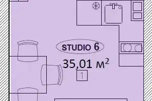 1-bedroom apartment in Sofia, Centyr