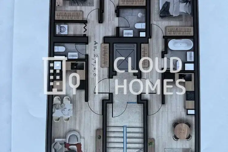 Three-room apartment with two terraces in Center, Sofia