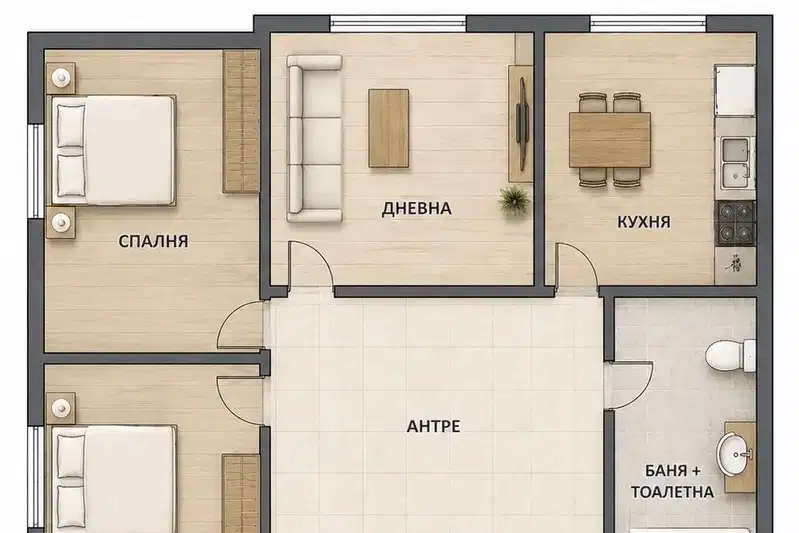 4-стаен апартамент с двор в Център, бул. Сливница