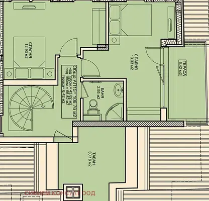 Photo 3 — 4-room maisonette in Center, Sofia with two terraces