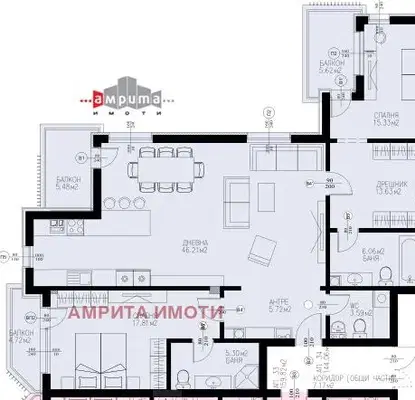 Снимка 4 — Тристаен апартамент в Драгалевци с паркомясто и асансьор