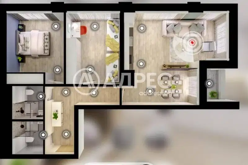 Three-room apartment in Druzhba 1 with loggia and elevator
