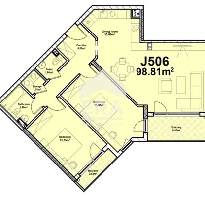 Photo 2 — Three-room apartment in Druzhba 2 with two terraces