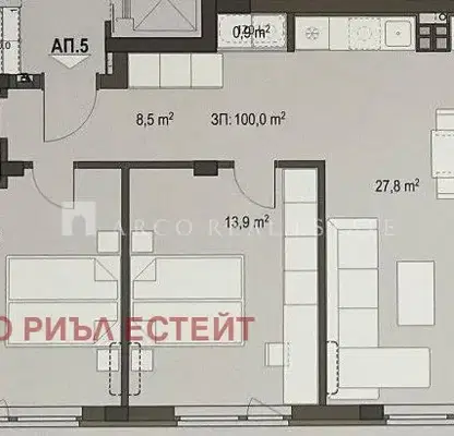 Снимка 3 — 3-стаен апартамент в Карпузица с просторни помещения