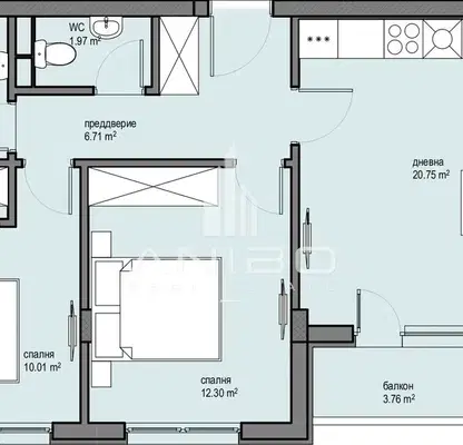 Photo 3 — Three-room apartment with southeast aspect in Krasna Polyana 1