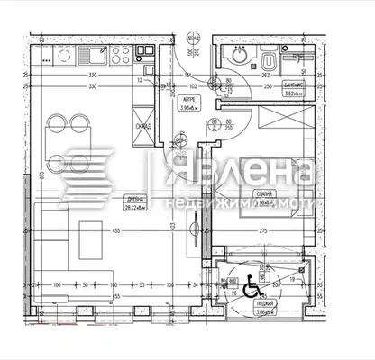 Снимка 2 — Двустаен апартамент с тераса в Кръстова вада, София
