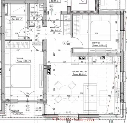 Снимка 3 — Тристаен апартамент в Кръстова вада с югоизточно изложение