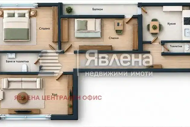 3-стаен апартамент с две изложение в Лагера, София