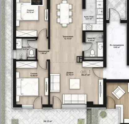 Photo 4 — Three-room apartment with yard in Lyulin 2, Sofia