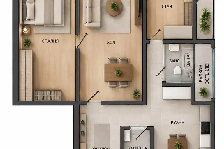 3-bedroom apartment in Sofia, Lyulin 4