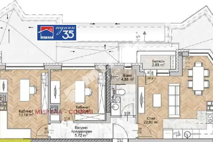 3-room apartment in Lyulin 8 with terrace, new-build