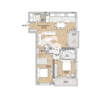Снимка 2 — Тристаен апартамент с две тераси в Люлин 8, София
