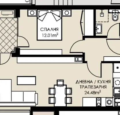 Снимка 2 — Двустаен апартамент в Люлин 9 с асансьор и интернет