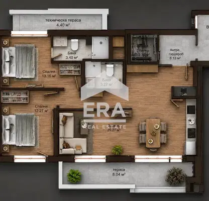 Photo 2 — Three-room apartment with large terrace in m-t Detski grad, Sofia