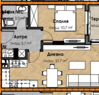 Photo 3 — Two-room apartment in Malinova dolina with terrace
