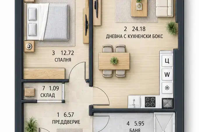 2-bedroom apartment in Sofia, Malinova Dolina