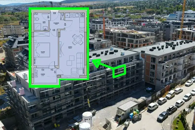 Two-room apartment in Malinova dolina with terrace